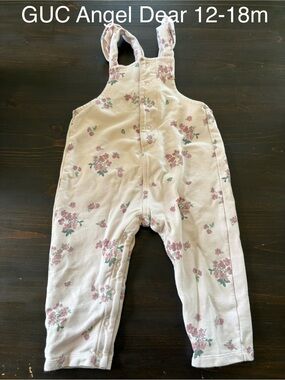 Angel Dear Pink Floral Overalls